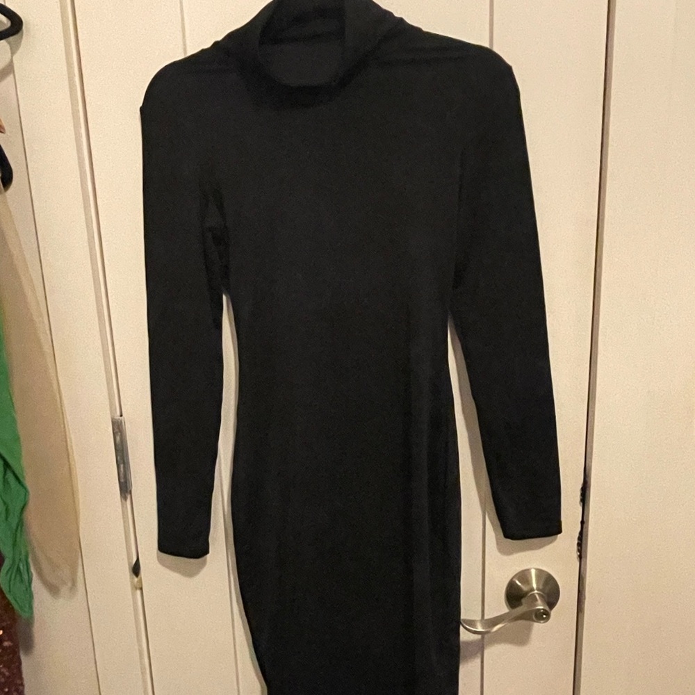Long turtle neck midi dress S
